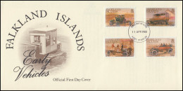 Falklandinseln 476-479 Oldtimer Autos Auf FDC - Islas Malvinas