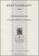 ETB 08/1980 General Friedrich Wilhelm Von Steuben - 1e Jour – FDC (feuillets)