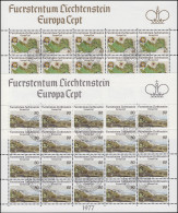 667-668 Europa / CEPT - Landschaften 1977, 2 Werte, Kleinbogen-Satz ESSt - Oblitérés