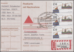 1557 Drehstromübertragung, MeF Postkarte Mit Nachnahme SSt Esslingen 3.10.1991 - Elektriciteit