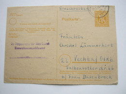 1946 , SEESTADT ROSTOCK , Stempel Auf 6 Pfg. AM - Post Karte , Abs. Aus Rostock - Ganzsachen