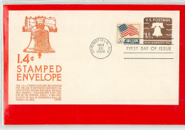 USA - EMBOSSED STAMPED ENVELOPE - FDC 1968 1.4c. - 1961-80