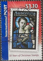 AUSTRALIA 2007 Christmas. 50 Years Of Christmas Stamps - $1.10 - Madonna And Child From Stained-glass Window, 1984 FU - Gebraucht