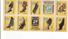 Czechoslovakia - Czechia 10 Matchbox Labels - Obuvnícke Muzeum Gottwaldov, 75 Years Of The Svit Company - Shoes - Boites D'allumettes - Etiquettes