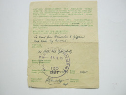 1945 , 28.4. , Dokument Der Alliirten Militarbehörde Für Radfahrt Von Braunschweig Nach Gifhorn - Covers & Documents
