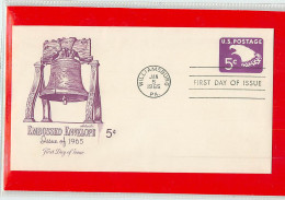 USA - EMBOSSED STAMPED ENVELOPE - FDC 1965  5c. - 1961-80