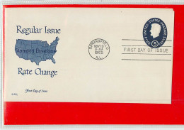 USA - EMBOSSED STAMPED ENVELOPE - FDC 1962  5c. - 1961-80