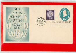 USA - EMBOSSED STAMPED ENVELOPE - FDC 1960  1,4c. - 1941-60