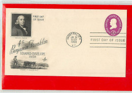 USA - EMBOSSED STAMPED ENVELOPE - FDC 1958   4c. - 1941-60