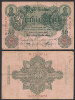 Ro 32 Reichsbanknote 50 Mark 1908 Pick 32 - F- (4-)  UDR R Seria A     (27903 - Other & Unclassified