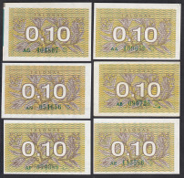 Litauen - Lithunia 6 X 0,10 T. 1991 Serie AA,AB,AG,AE,AN,AP Grün P. 29a UNC (1) - Lituanie