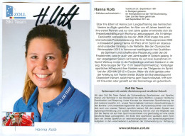 Autogramm Zoll Ski Team AK Langläuferin Hanna Kolb Stuttgart Buchenberg Olympia DSV Deutschland Cross-country Skiing - Authographs