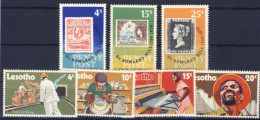 1971/78-Lesotho (MNH=**) Due Serie 7 Valori Francobollo Su Francobollo,industria - Lesotho (1966-...)