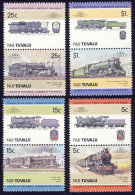 1985-Tuvalu (MNH=**) S.8v."Locomotive" - Tuvalu