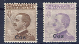 1912-Cos (MNH=**) 40c.+50c. Effige Vittorio Emanuele, Ottima Centratura Catalogo - Aegean (Coo)