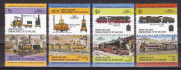 1984-Union Island St.Vincent (MNH=**) S.8v."Locomotive" - St.Vincent (1979-...)