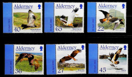 2002-Alderney (MNH=**) Serie 6 Valori Uccelli - Alderney