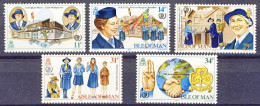 1985-Isola Di Man (MNH=**) S.5v."75  Anniversario Del Movimento Scoutistico Femm - Isla De Man