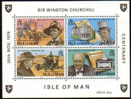 1974-Isola Di Man (MNH=**) Foglietto S.4v."Winston Churchill"catalogo Euro2 - Isla De Man