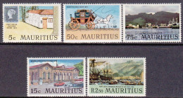 1970-Mauritius (MNH=**) S.5v."Port Louis,Old And New"cat.Stanley Gibbons L. 2.75 - Mauricio (1968-...)
