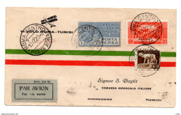 1929 Roma/Tunisi Del 10.12.29 - Aerogramma Per Tunisi Volo Speciale - Storia Postale (Posta Aerea)