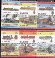 1986-St.Vincent (MNH=**) S.12v."Locomotive" - St.Vincent (1979-...)