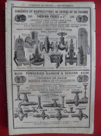 PUB 1884 - Fonderie Cuivre Bronze Thévenin 69 Lyon, Gardon & Renard 71 Macon, Feutre J Murié 44 Chantenay, Mésot-Rétif - Publicités