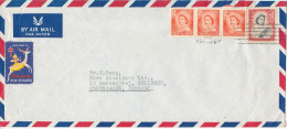 New Zealand Air Mail Cover Sent To Denmark 2-12-1957 - Corréo Aéreo