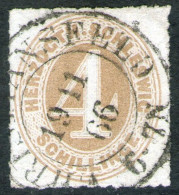 Christiansfeld 19/11 66 Auf 4 Shillinge Gelbbraun - Schleswig Holstein Nr. 17 - Pracht - Schleswig-Holstein