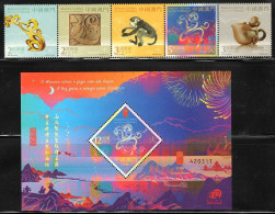 Macau/Macao 2016 Zodiac/Year Of Monkey (stamps 5v+ SS/Block) MNH - Ongebruikt