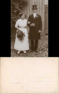 Hochzeit - Brautpaar Kleid Anzug Zylinder Mode 1922 Privatfoto Foto - Hochzeiten