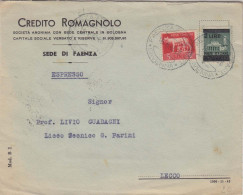 LL - Da Faenza - Espresso  Lire 5 + Lire 2  Luogotenenza - Storia Postale