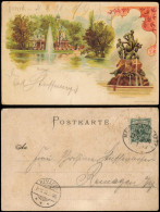 Ansichtskarte Litho AK Fürth 2 Bild Park Und Brunnen 1898   Gel. Bahnpoststempel - Fuerth