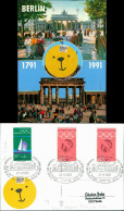 Ansichtskarte Mitte-Berlin Brandenburger  1993  Olympia-Sondermarken Von 1972 - Brandenburger Deur