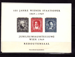 Autriche - 1969 - Bloc Souvenir 100 Jahren Wiener Staatsoper - Neuf Emis Sans Gomme - Essais & Réimpressions