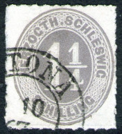 Altona /10 67 Auf 1 1/4 Shillinge Graulila - Schleswig Holstein Nr. 18 B - Pracht - Signiert - Schleswig-Holstein