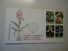 CYPRUS  FDC 1981 FLOWERS ORHIDS - Lettres & Documents