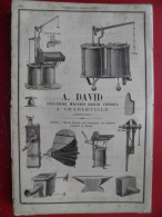 PUB 1884 - Forges Portatives A David 08 Charleville, Fonte E Joulain 79 Niort, Foudres Martin Au Petit Fagnières - Publicités