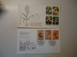 CYPRUS  FDC 2  1981 FLOWERS ORHIDS  CHRISTMAS - Lettres & Documents