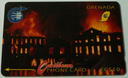 GRENADA - GRE-4A - GPT - 4CGRA - $10 - Financial Complex Fire - Used - Grenada (Granada)