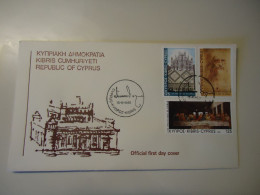 CYPRUS  FDC 1981 PAINTINGS VIZIT VINCIS - Lettres & Documents