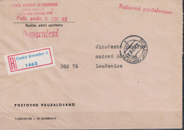 Tschechoslowakei CSSR - Einschreibebrief (Porto Entrichtet) 1975 Aus Český Krumlov - Storia Postale