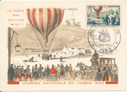 France Carte Postale Journee Du Timbre Paris 19-3-1955 - Giornata Del Francobollo