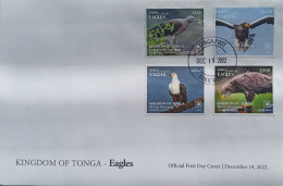 Tonga 2022, Eagles, 4val In FDC - Tonga (1970-...)