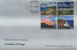 Tonga 2023, Coastlines, 4val In FDC - Natur