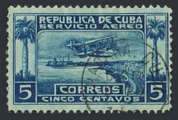 Cuba C1, Used. Mi 56. Air Post 1927. Seaplane Over Havana Harbor,Palm. Air-1927. - Nuevos