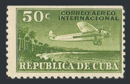 Cuba C 10,lightly Hinged, Cut. Michel 86. Air Post 1931.Airplane,Coast Of Cuba. - Neufs