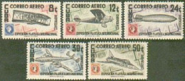Cuba C122-C126,C126a,MNH.Michel 467-471,Bl.15. HAVANA-1955,Airplanes,Zeppelin. - Ungebraucht
