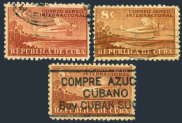Cuba C40 3 Color Var,used.Michel 220. Air Post 1948.Airplane,Coast Of Cuba. - Unused Stamps