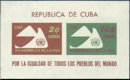 Cuba 669a,C223a,MNH.Michel Bl.20-21. UN 15th Ann.1960.Dove,Emblem. - Ongebruikt